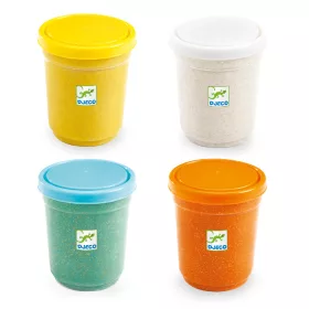 Djeco Gyurma - Pillegyurma, 4 csillámos szín - 4 pots of glittery play dough, 3–5 év, Többszínű