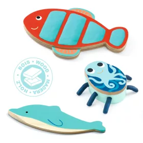 Djeco Gyurmaformázó készlet - Tengeri teremtményeim - Myseacreatures, 3–5 év, Többszínű