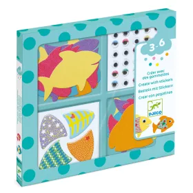Djeco Matricázó képkészítés - Halacskás - I love fishes, 3–5 év, Többszínű