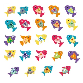 Djeco Matricázó képkészítés - Halacskás - I love fishes, 3–5 év, Többszínű