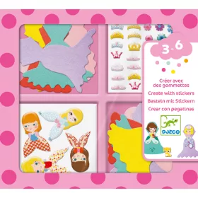 Djeco Matricázó képkészítés - Hercegnős - I love princesses, 3–5 év, Többszínű
