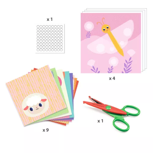 Djeco Kreatív készlet - Cikk-cakk - Crinkle cutting, 3–5 év, Többszínű