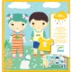 Djeco Matricás foglalkoztató - Öltöztető - Clothes, 3–5 év, Többszínű