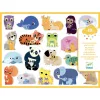 Djeco Matricák - Összetartozás - Coloured stickers mums and babies, 3–5 év, Piros