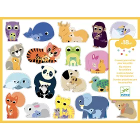 Djeco Matricák - Összetartozás - Coloured stickers mums and babies, 3–5 év, Piros