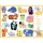 Djeco Matricák - Összetartozás - Coloured stickers mums and babies, 3–5 év, Piros
