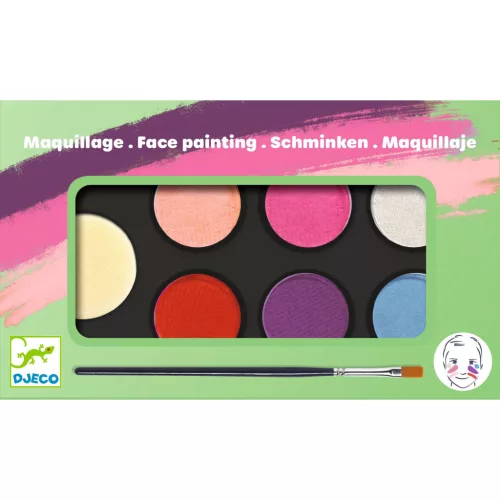 Djeco Arcfesték - 6 élénk szín - Palette 6 colours - Sweet, 3–5 év, Többszínű