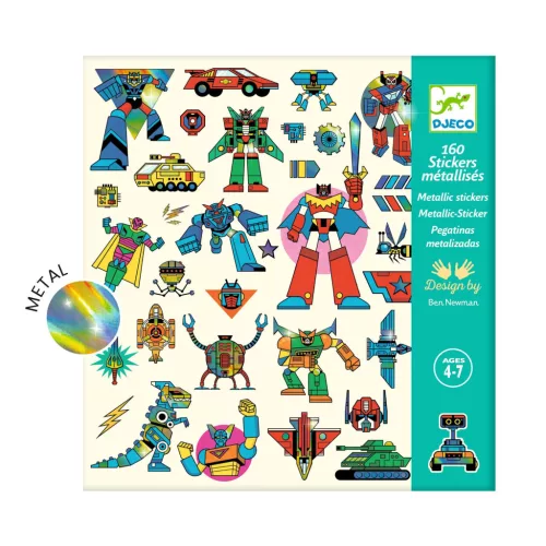 Djeco Matricák - Robotok - Robots, 3–5 év, Többszínű