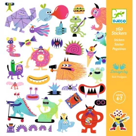 Djeco Matricák - Bájos szörnyikék - Monsters, 3–5 év, Vegyes anyag