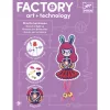 Djeco E-textil műhely - Nyuszilány kitűző - Brooch - Bunny girl, 3–5 év, Többszínű