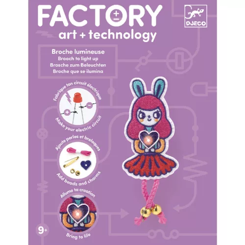 Djeco E-textil műhely - Nyuszilány kitűző - Brooch - Bunny girl, 3–5 év, Többszínű