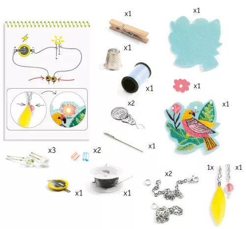 Djeco E-textil műhely - Nyaklánc - Calypso, 3–5 év, Többszínű