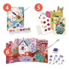 Djeco Kreatív műhely - 6 technika 1 dobozban - Virágos kert - Flower Box, 3–5 év, Többszínű