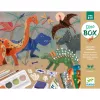 Djeco Kreatív műhely - 6 technika 1 dobozban - Dinoszauruszok világa - Dino Box, 6–8 év, Többszínű