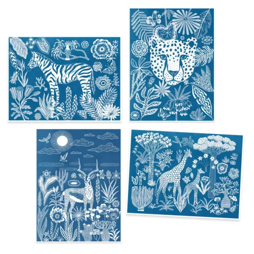 Djeco Művészeti műhely - Éjjel a szavannán - Night-time in the Savannah, 3–5 év, Többszínű