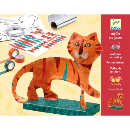 Djeco Művészeti műhely - Szoborkészítés - A tigris - The tiger, 3–5 év, Többszínű