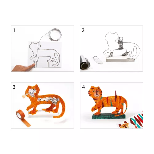 Djeco Művészeti műhely - Szoborkészítés - A tigris - The tiger, 3–5 év, Többszínű