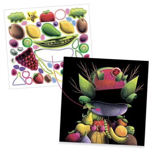 Djeco Művészeti műhely - Tavaszi zöldségek - Inspired by Giuseppe Arcimboldo - Spring Vegetables, 3–5 év, Vegyes anyag