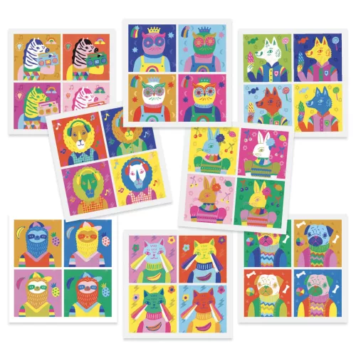 Djeco Művészeti műhely - Toppon - Inspired by Andy Warhol - Totally Pop, 3–5 év, Piros