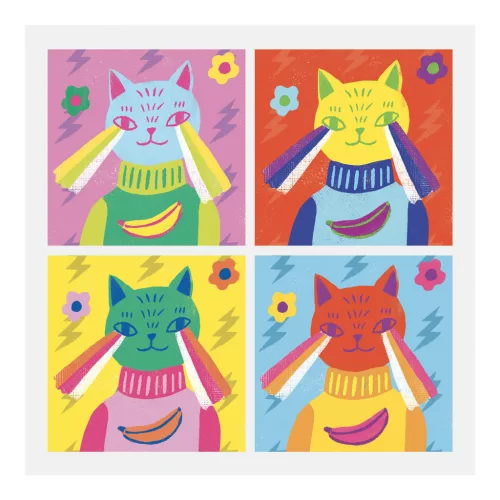 Djeco Művészeti műhely - Toppon - Inspired by Andy Warhol - Totally Pop, 3–5 év, Piros