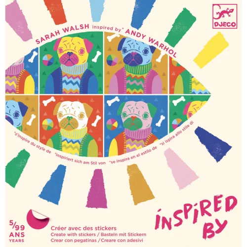Djeco Művészeti műhely - Toppon - Inspired by Andy Warhol - Totally Pop, 3–5 év, Piros