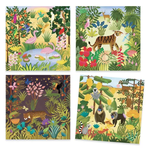 Djeco Művészeti műhely - Megállt az idő - Inspired by Henri Rousseau - A Moment in Time, 3–5 év, Piros