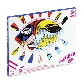 Djeco Művészeti műhely - Szuperhősök - Inspired by Roy Lichtenstein - Superheroes, 3–5 év, Piros