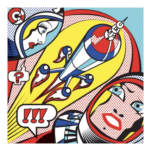 Djeco Művészeti műhely - Szuperhősök - Inspired by Roy Lichtenstein - Superheroes, 3–5 év, Piros