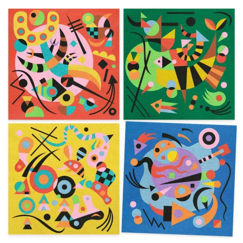 Djeco Művészeti műhely - Absztrak - Inspired by Vaszilij Kandinszkij - Abstract, 3–5 év, Piros