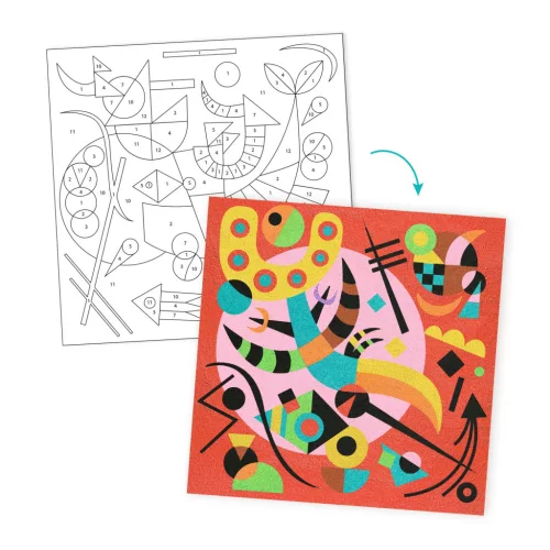 Djeco Művészeti műhely - Absztrak - Inspired by Vaszilij Kandinszkij - Abstract, 3–5 év, Piros