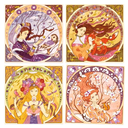 Djeco Művészeti műhely - Isteni - Inspired by Alfons Mucha - Divine, 6–8 év, Piros