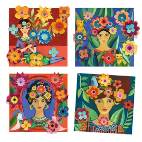 Djeco Művészeti műhely - Virágdíszben - Inspired by Frida Kahlo - Coyoacán, 3–5 év, Piros