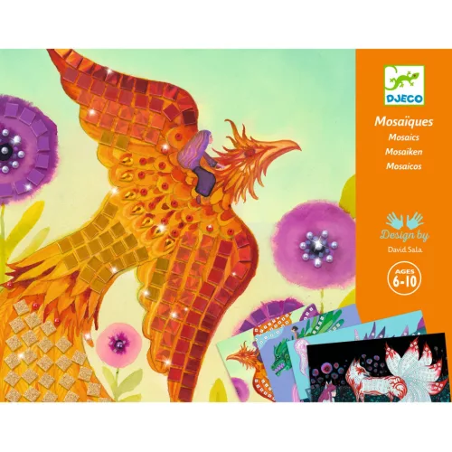 Djeco Mozaikkép készítés - Mítikus lények - Mythical Creatures, 3–5 év, Többszínű