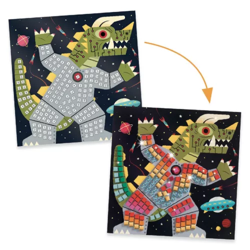 Djeco Mozaikkép készítés - Űrcsata - Space battle, 3–5 év, Többszínű
