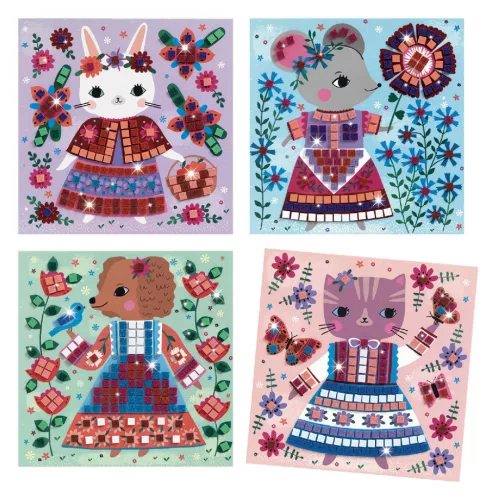Djeco Mozaikkép készítés - Édes háziállatok - Lovely pets, 3–5 év, Többszínű