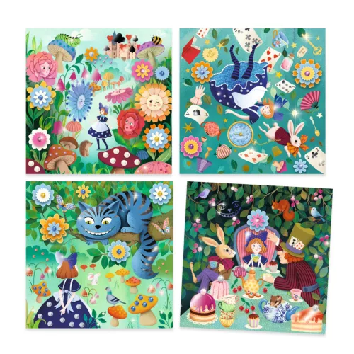 Djeco Művészeti műhely - Meseillusztráció, Alíz Csodaországban - In Wonderland, 3–5 év, Többszínű