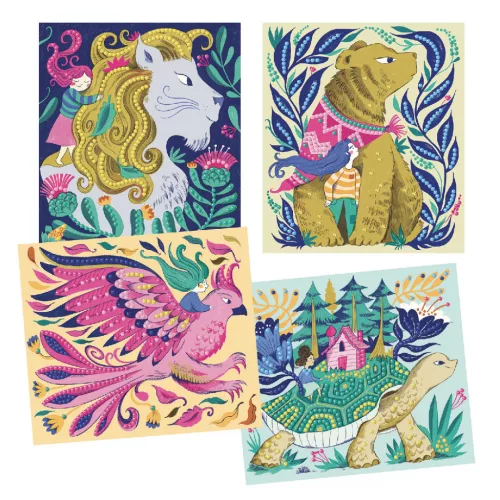 Djeco Artistic Diams - Gyémántszemes kirakó - Misztikus lények - Mythical Creatures, 6–8 év, Többszínű