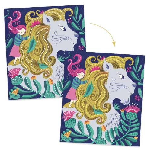Djeco Artistic Diams - Gyémántszemes kirakó - Misztikus lények - Mythical Creatures, 6–8 év, Többszínű