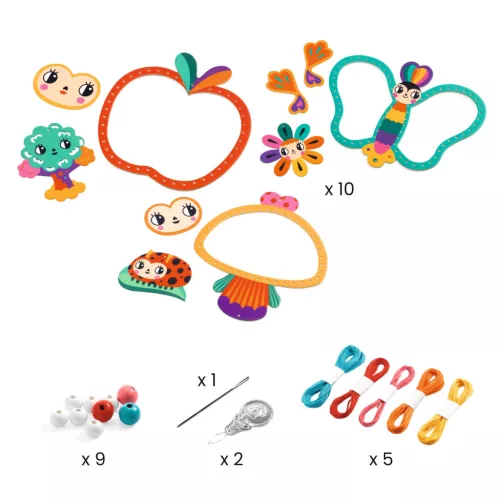 Djeco Artistic String art - Varrás és díszítés - Kertemben - Garden, 3–5 év, Többszínű