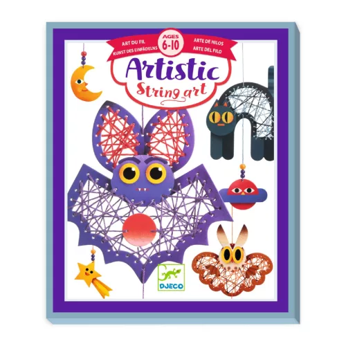 Djeco Artistic String art - Varrás és díszítés - Éjszakában - Night-time, 3–5 év, Többszínű