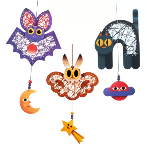 Djeco Artistic String art - Varrás és díszítés - Éjszakában - Night-time, 3–5 év, Többszínű
