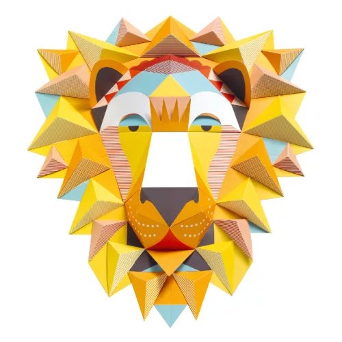 Djeco Falikép készítés 3D-ben - Állatok királya - The King poster 3D, 6–8 év, Többszínű