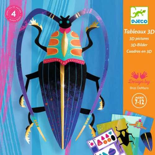 Djeco Papírszobor műhely - Bogarak - Paper bugs, 6–8 év, Többszínű
