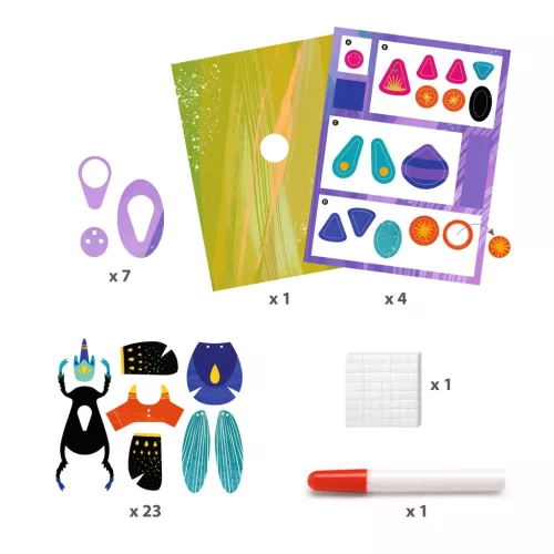 Djeco Papírszobor műhely - Bogarak - Paper bugs, 6–8 év, Többszínű