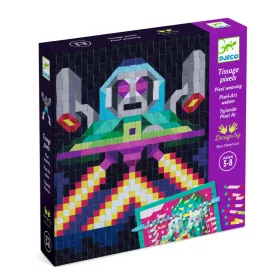 Djeco Fűzős képkészítő - Betolakodók - Invaders, 3–5 év, Többszínű