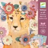 Djeco Művészeti műhely - Állatok virágokkal - Floral wreaths, 3–5 év, Többszínű