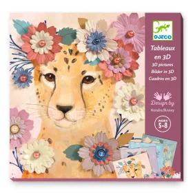 Djeco Művészeti műhely - Állatok virágokkal - Floral wreaths, 3–5 év, Többszínű