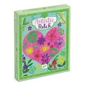 Djeco Artistic Patch - Csillámminta készítés - Virág szirmok - Collages - Petals, 3–5 év, Többszínű