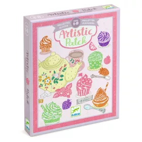 Djeco Artistic Patch - Csillámminta készítés - Édességek - Collages - Sweets, 3–5 év, Többszínű