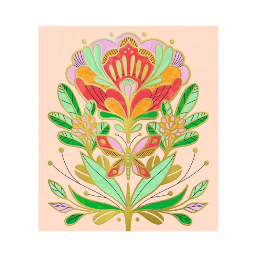 Djeco Artistic Color - Színező - Virágmandala - Flora, 3–5 év, Többszínű